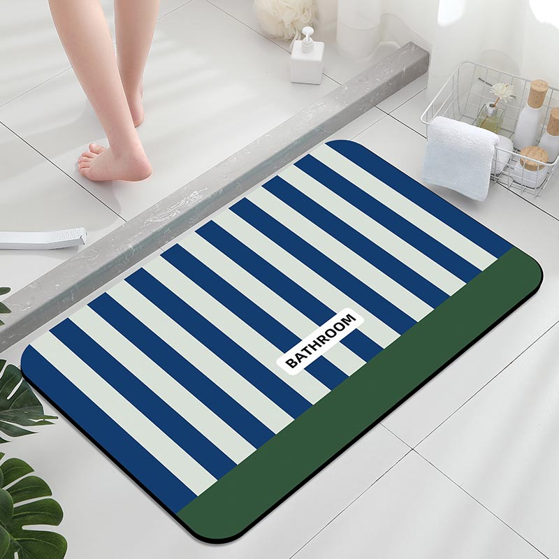 Home Bathroom Gadgets - Non-slip bath mat, striped star royal