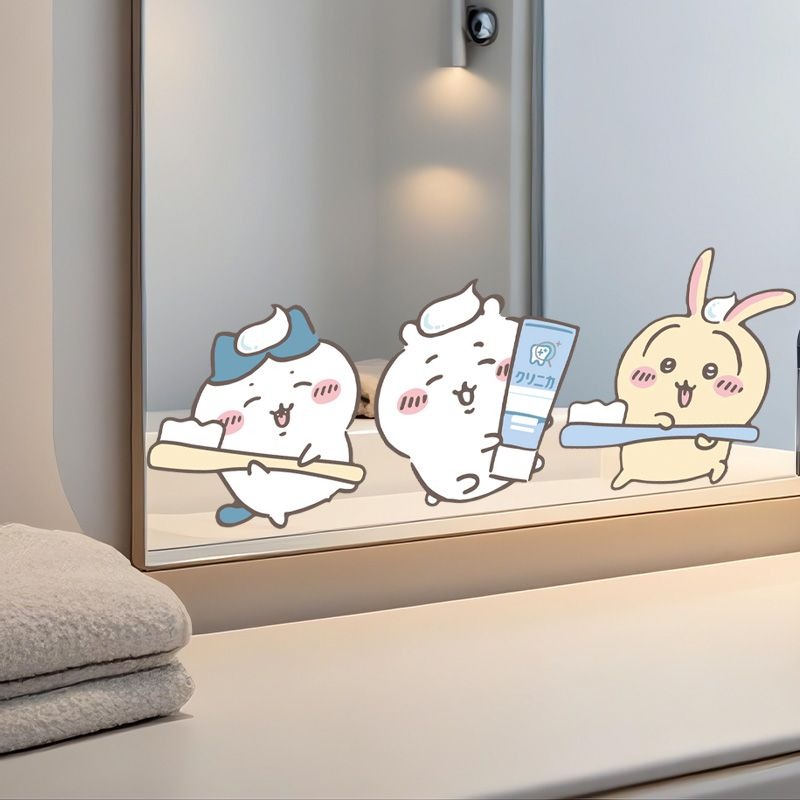 Home Goods Bathroom Mirrors - Hot Chiikawa Mirror Stickers Strong Adhesive