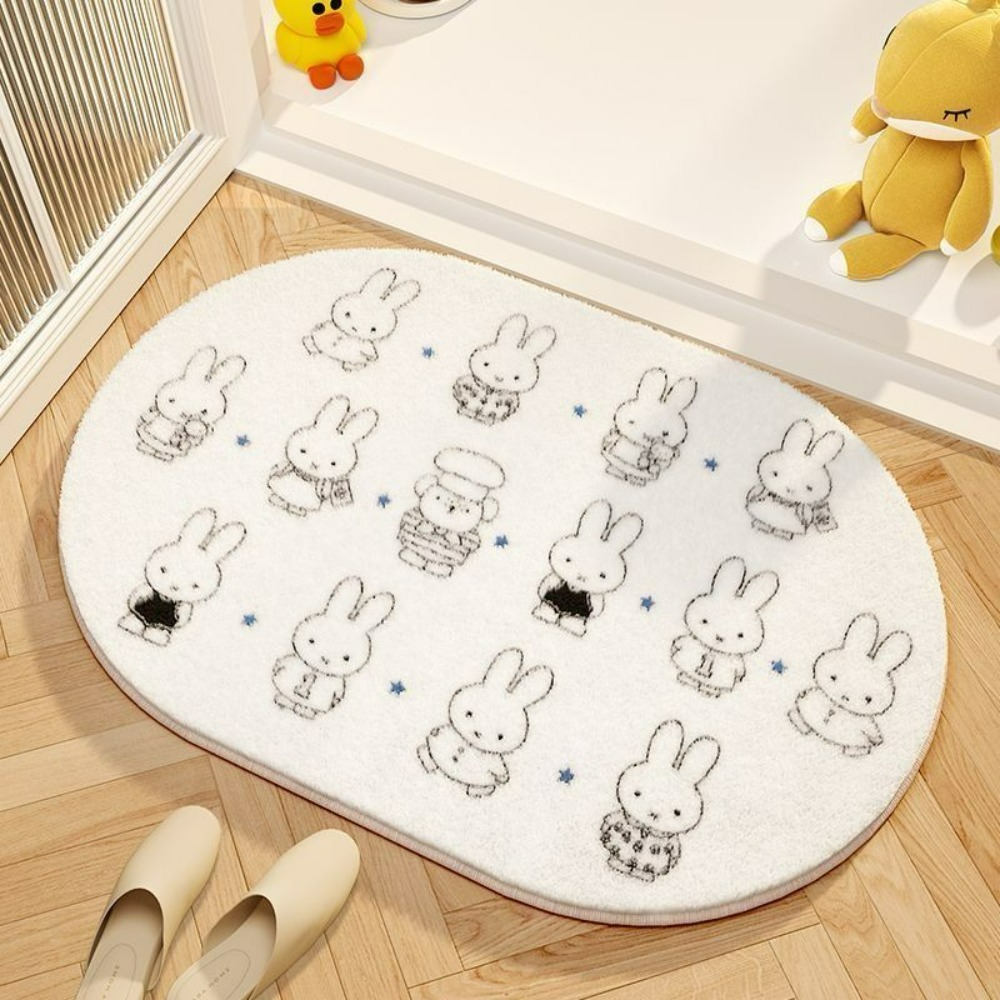 Home Bathroom Accessories - Miffy Cartoon Floor Mat Soft Imitation