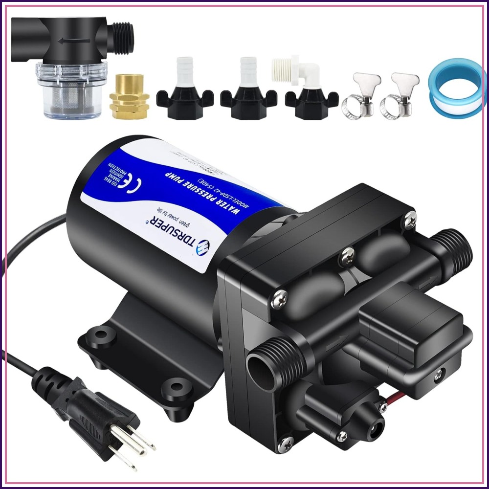 Home Bathroom Pressure Pump - 110V AC Water Diaphragm Pump 5.5GPM