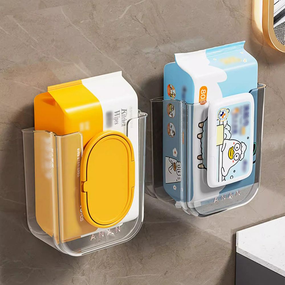 Home Bathroom Towel Dispenser - Wall Mounted Wet Wipes Dispenser Self-Adhesive