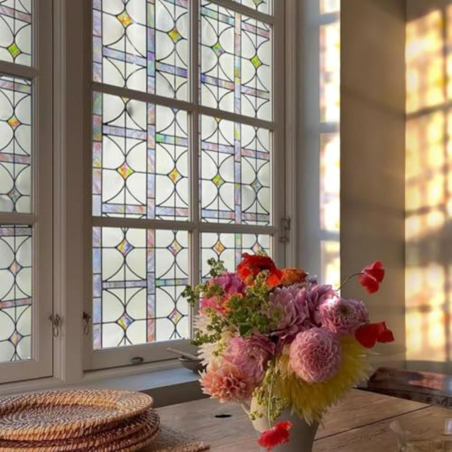 Home Bathroom Glass - 3D Stained Glass Window Film, Decorative
