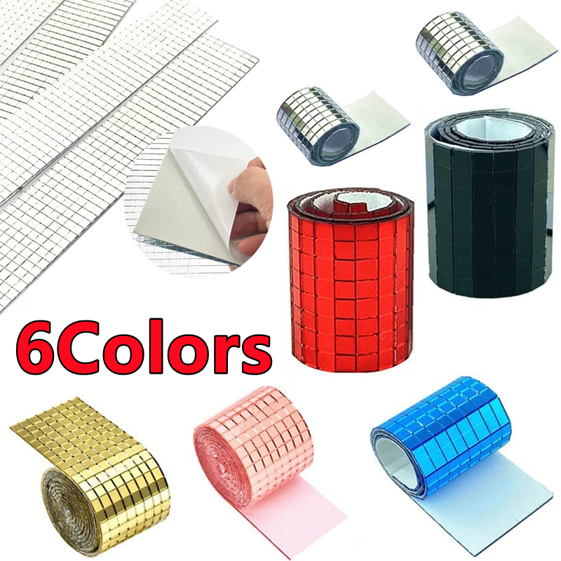 Home Bathroom Glass - Self-Adhesive Real Glass Craft Mini Square