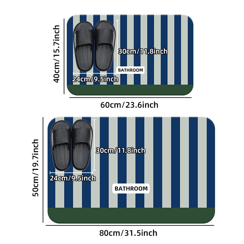 Non-slip bath mat, striped sta - Home Bathroom Gadgets avaliação e preço