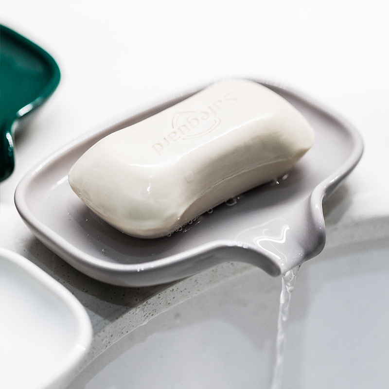 1pc Ceramic Drain Soap Dish Ho - Home Bathroom Gadgets avaliação e preço
