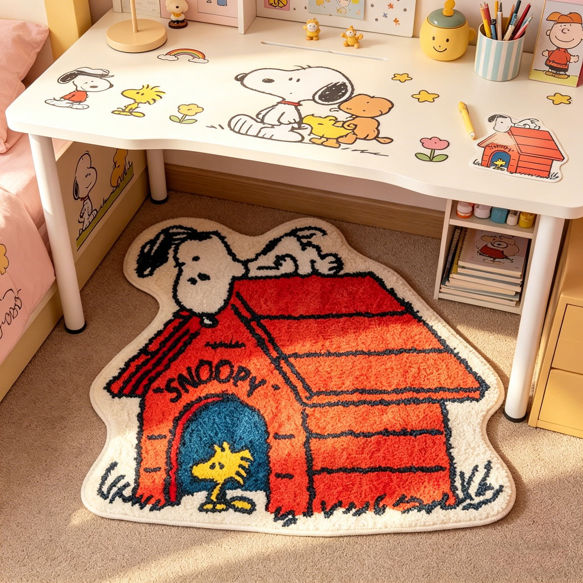 Cute Cartoon Snoopy House Shap - Home Goods Bathroom Mats avaliação e preço