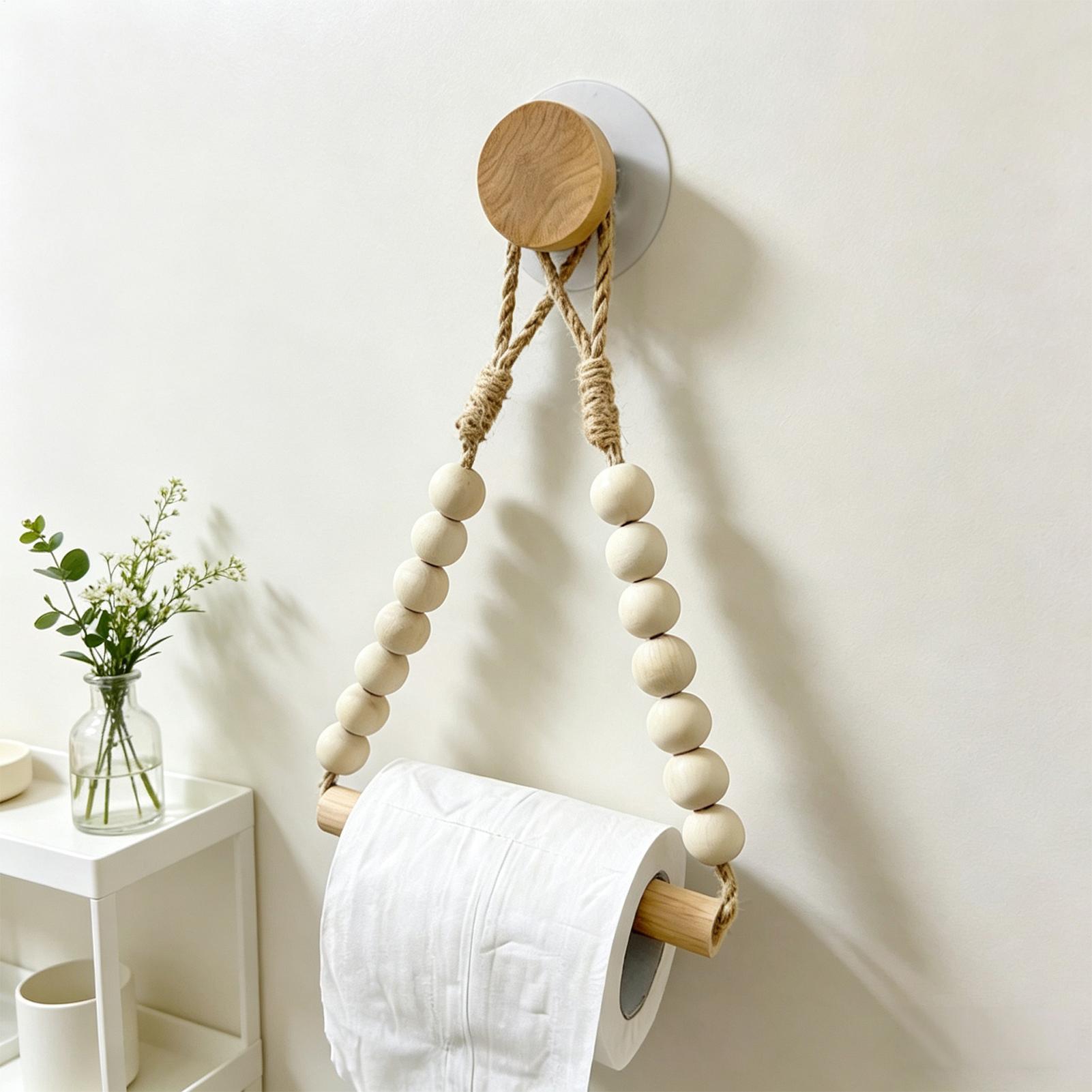 Toilet Paper Holder Wood Bead  - Home Bathroom Towel Dispenser avaliação e preço
