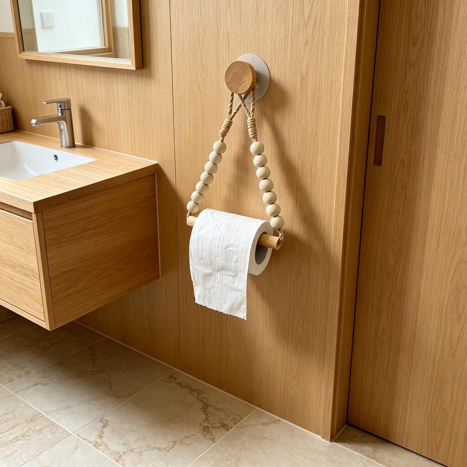 Toilet Paper Holder Wood Bead  - Home Bathroom Towel Dispenser avaliação e preço