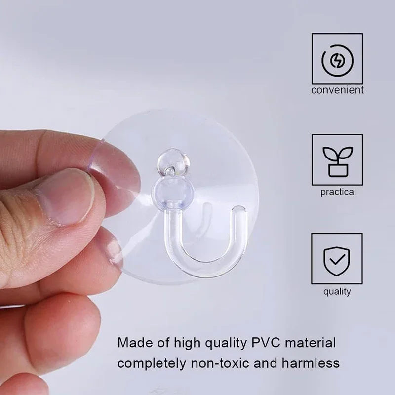 10/5Pcs Suction Cup Hooks Stro - Home Bathroom Glass avaliação e preço