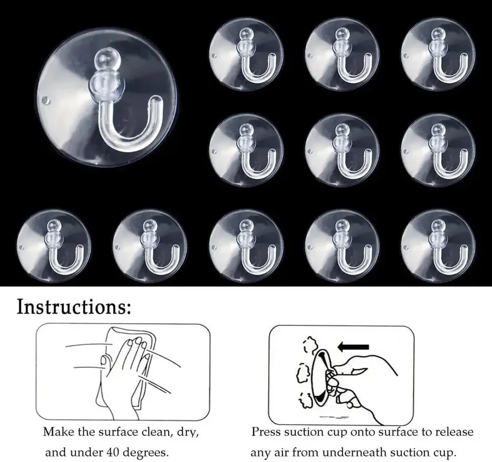 10/5Pcs Suction Cup Hooks Stro - Home Bathroom Glass avaliação e preço