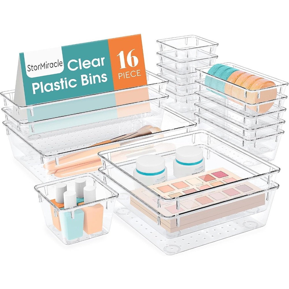16 PCS Drawer Organizer Set wi - Home Bathroom Gadgets avaliação e preço