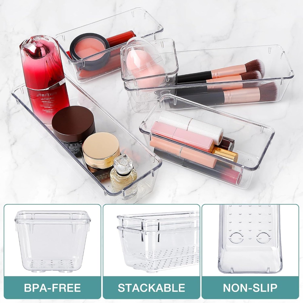 16 PCS Drawer Organizer Set wi - Home Bathroom Gadgets avaliação e preço