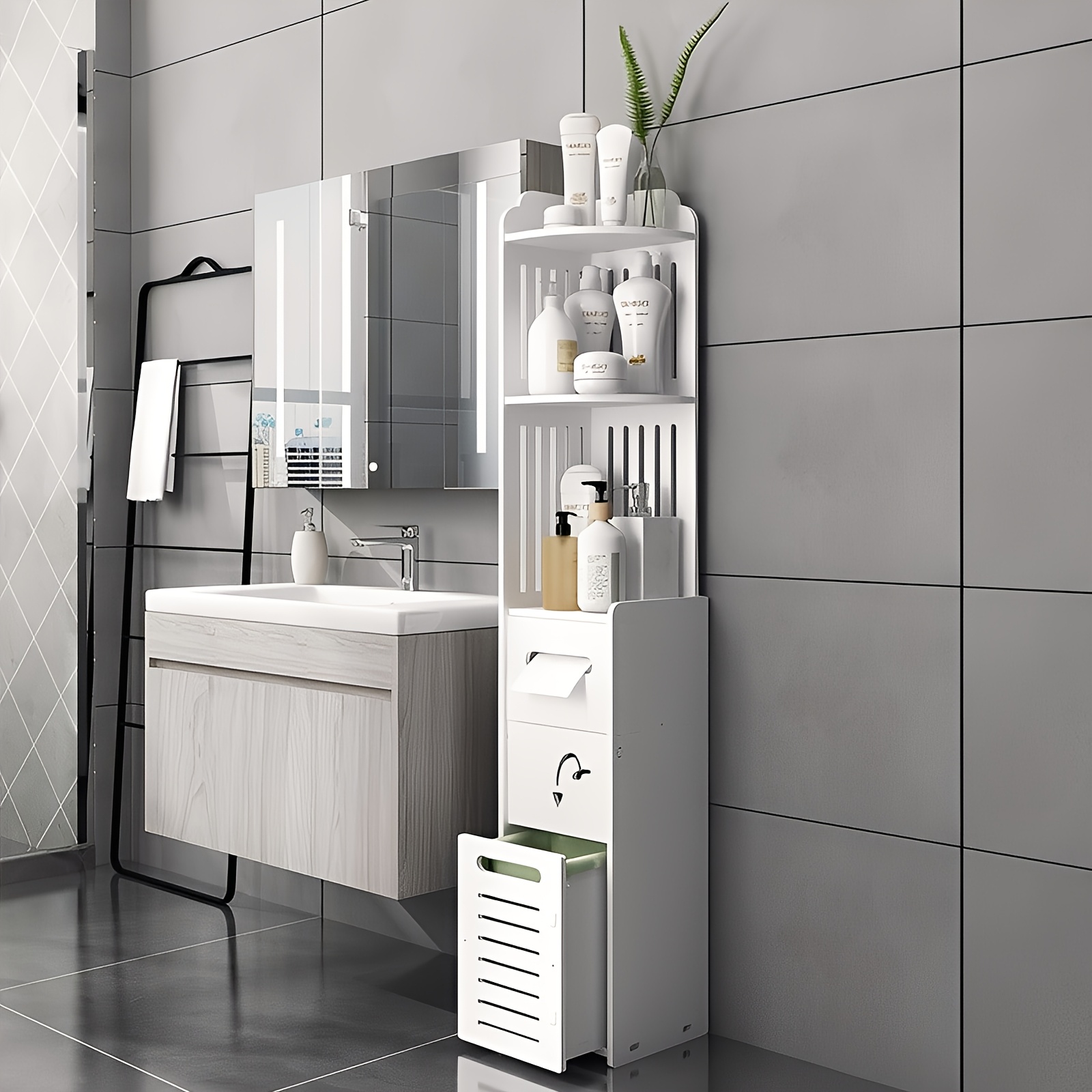 Space-Saving Bathroom Cabinet, - Home Bathroom Accessories avaliação e preço