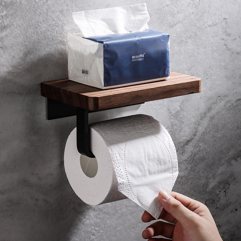 Solid Wood Tissue Holder No Dr - Home Bathroom Towel Dispenser avaliação e preço