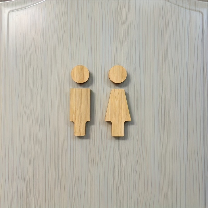 2PCS Wooden Bathroom Sign for  - Home Bathroom Accessories avaliação e preço