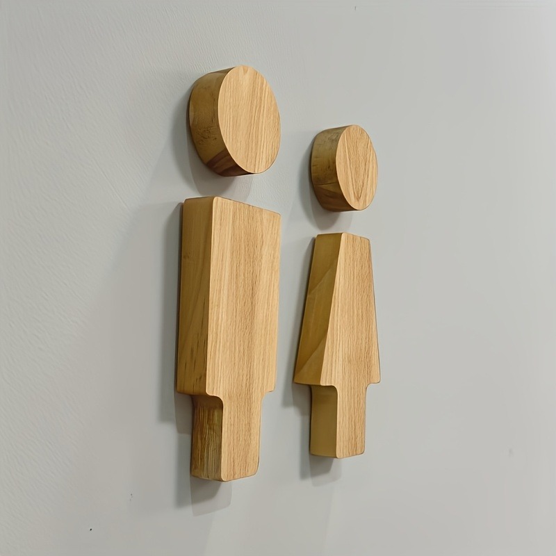 2PCS Wooden Bathroom Sign for  - Home Bathroom Accessories avaliação e preço