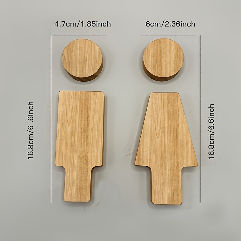 2PCS Wooden Bathroom Sign for  - Home Bathroom Accessories avaliação e preço