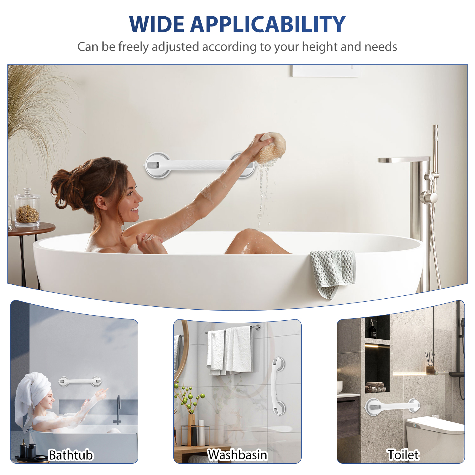2Pcs Shower Handle Nonslip Sho - Home Bathroom Grab Bar avaliação e preço