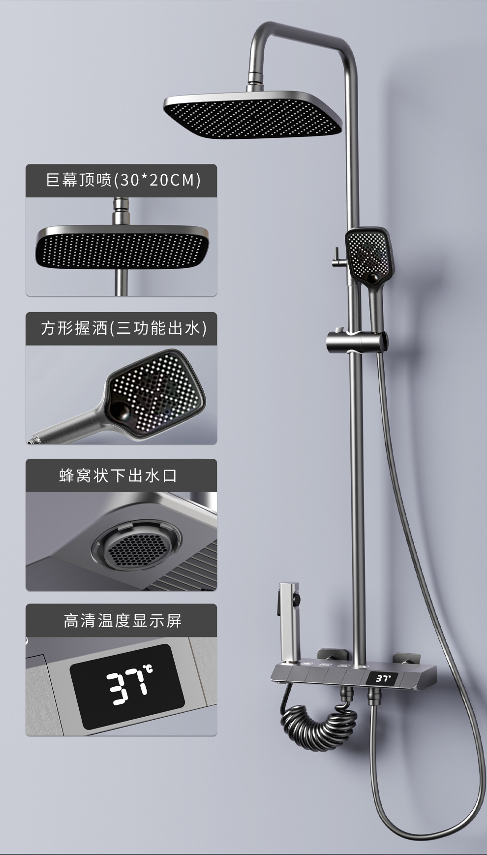 New Fashioned Brass Gun Grey P - Home Bathroom Shower avaliação e preço