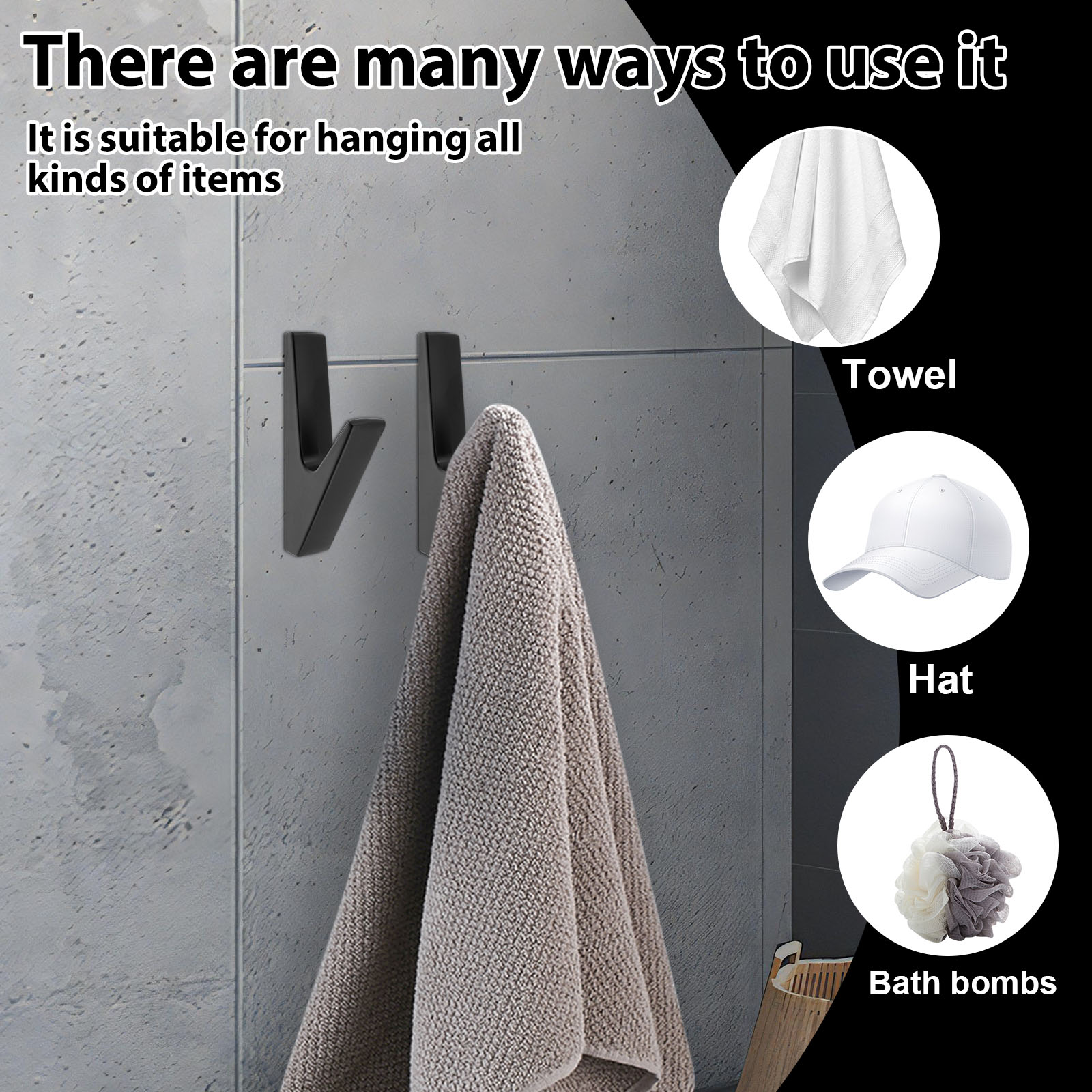 8/16Pcs Towel Hooks Metal Matt - Home Bathroom Gadgets avaliação e preço