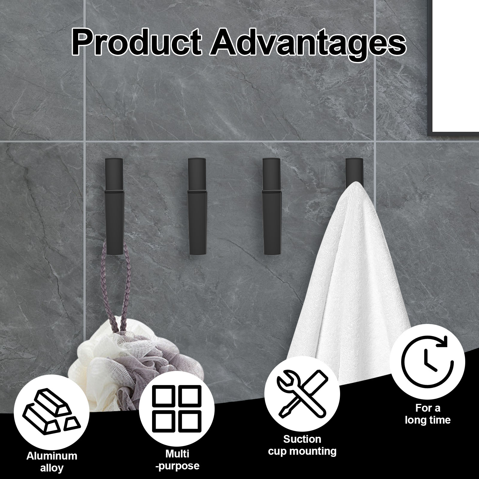 8/16Pcs Towel Hooks Metal Matt - Home Bathroom Gadgets avaliação e preço