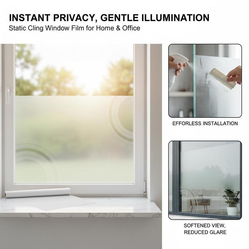 Frosted Window Cover 23.6 in x - Home Bathroom Glass avaliação e preço