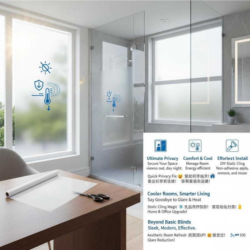 Frosted Window Cover 23.6 in x - Home Bathroom Glass avaliação e preço