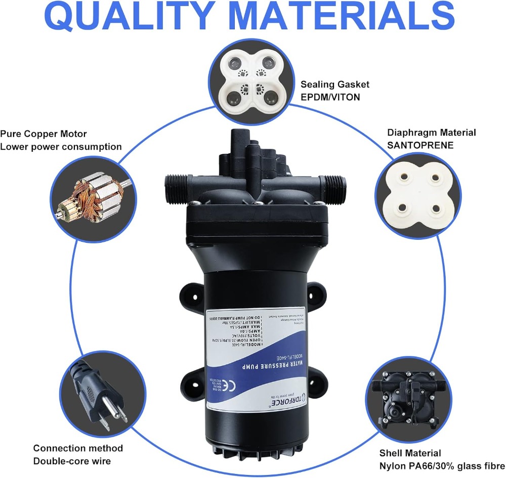 110V AC Water Diaphragm Pump 5 - Home Bathroom Pressure Pump avaliação e preço