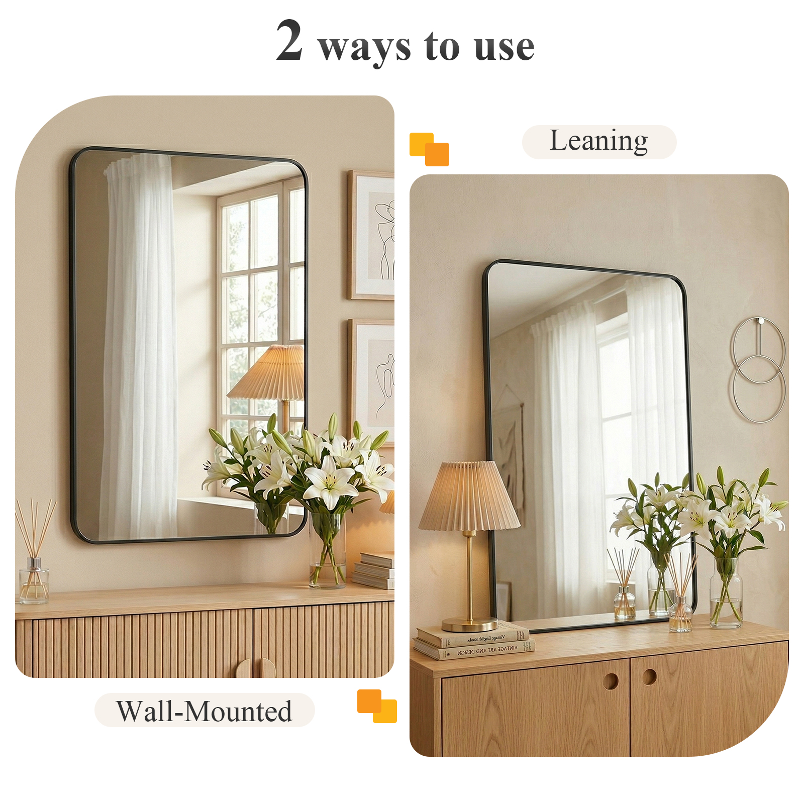 JHK Rounded Rectangle Wall Mir - Home Bathroom Glass avaliação e preço