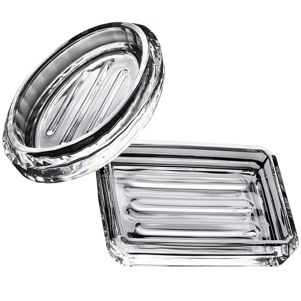 2Pcs Soap Box Transparent Glas - Home Bathroom Accessories avaliação e preço
