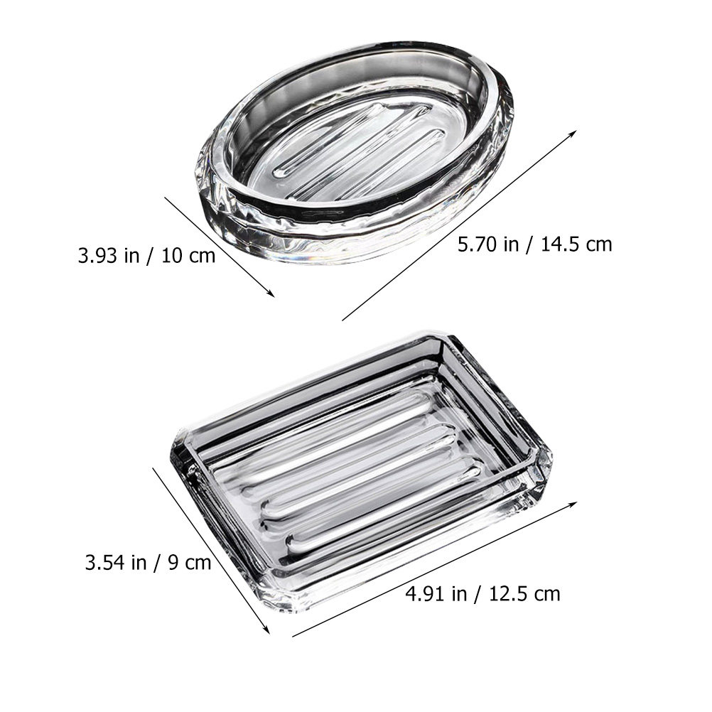 2Pcs Soap Box Transparent Glas - Home Bathroom Accessories avaliação e preço