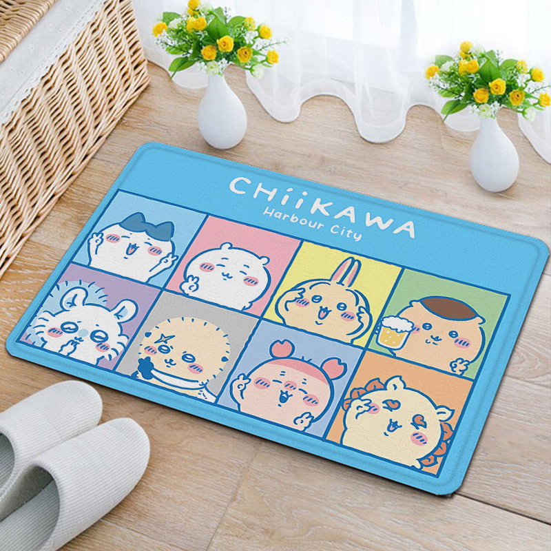 Anime Chiikawas Flannel Carpet - Home Goods Bathroom Mats avaliação e preço