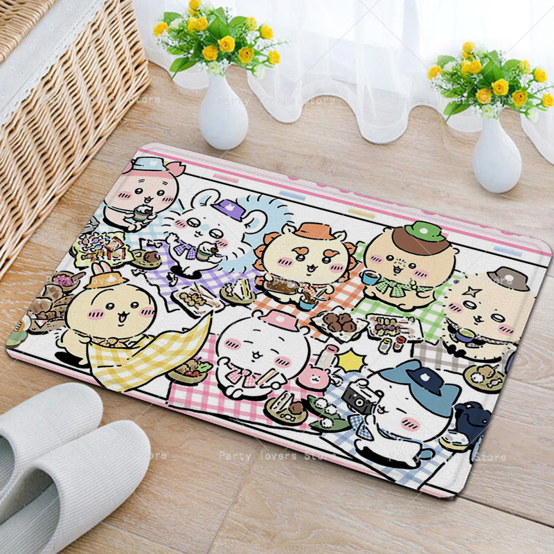 Anime Chiikawas Flannel Carpet - Home Goods Bathroom Mats avaliação e preço