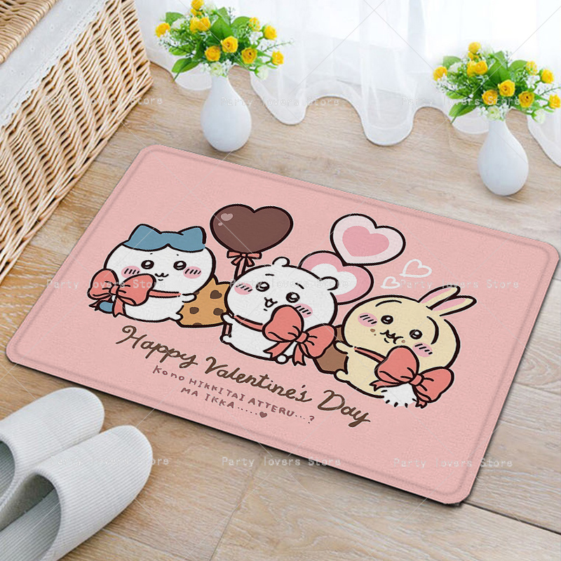 Anime Chiikawas Flannel Carpet - Home Goods Bathroom Mats avaliação e preço