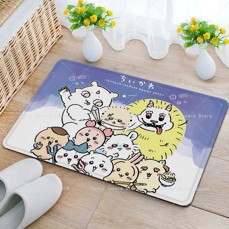 Anime Chiikawas Flannel Carpet - Home Goods Bathroom Mats avaliação e preço