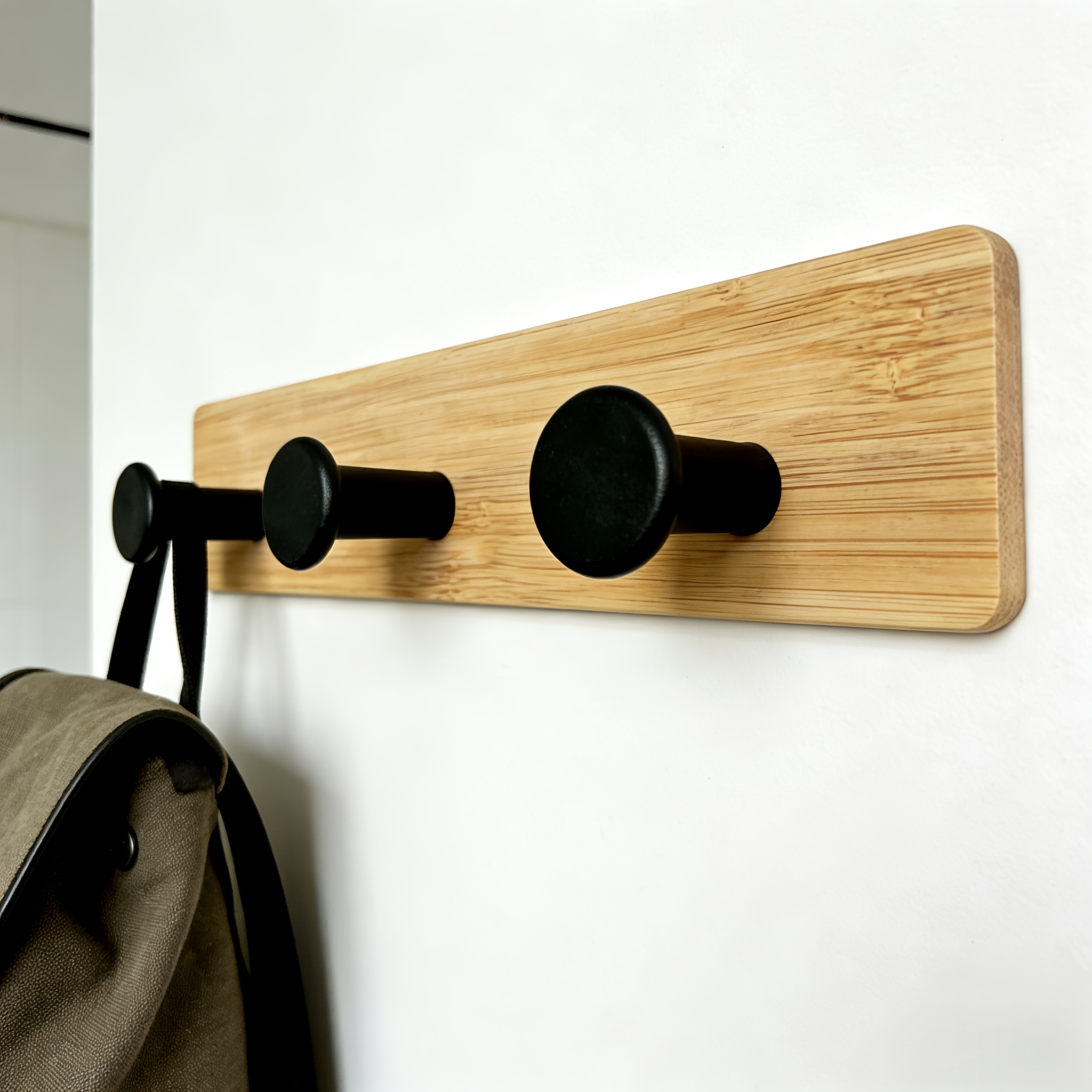 1Pc Bamboo Wood Hook Wall Clot - Home Bathroom Gadgets avaliação e preço