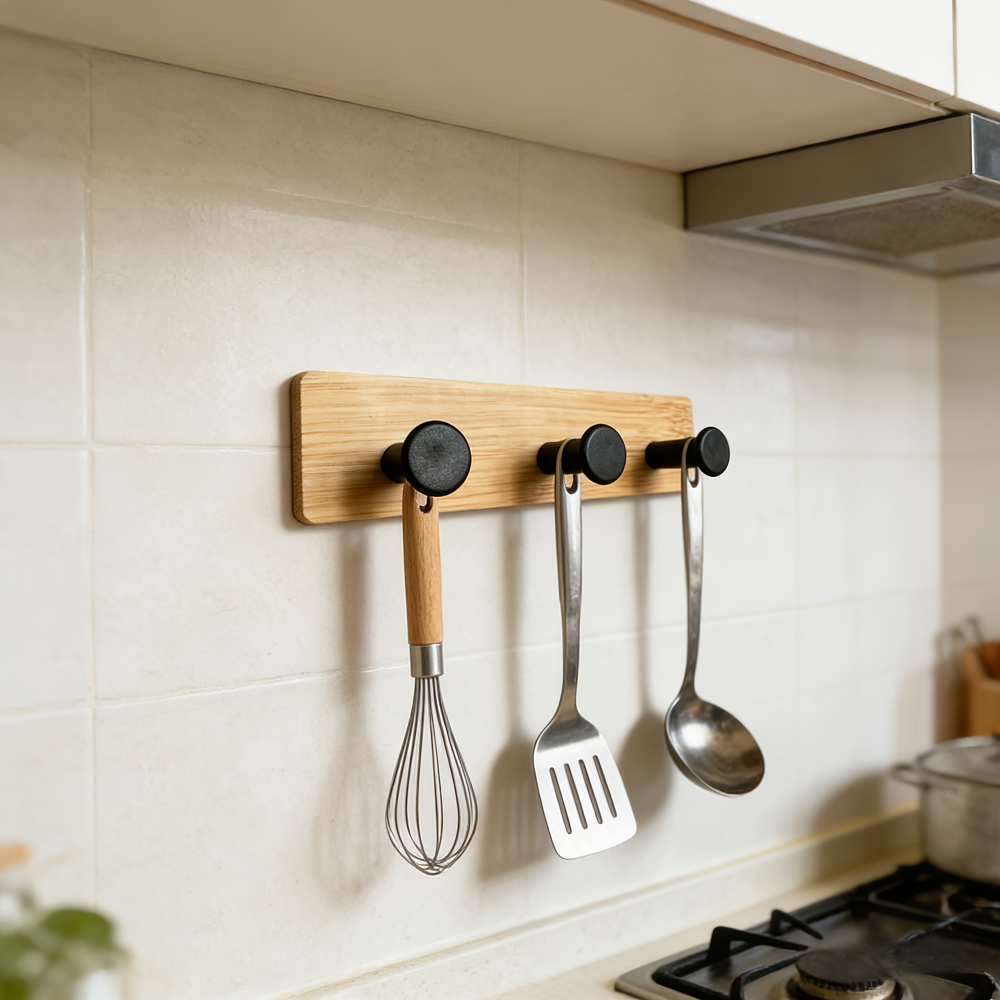 1Pc Bamboo Wood Hook Wall Clot - Home Bathroom Gadgets avaliação e preço