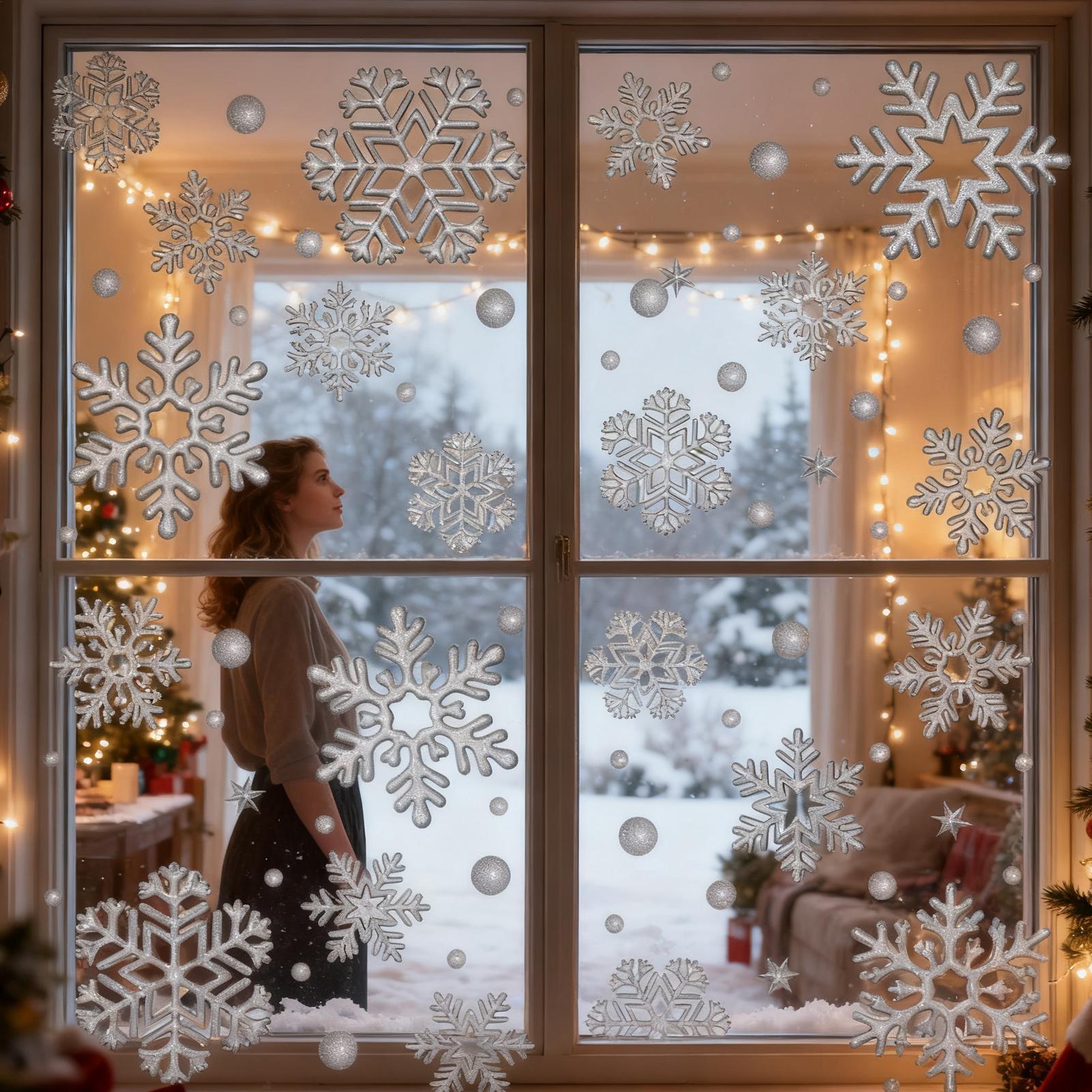Holiday Window Clings Static R - Home Bathroom Glass avaliação e preço