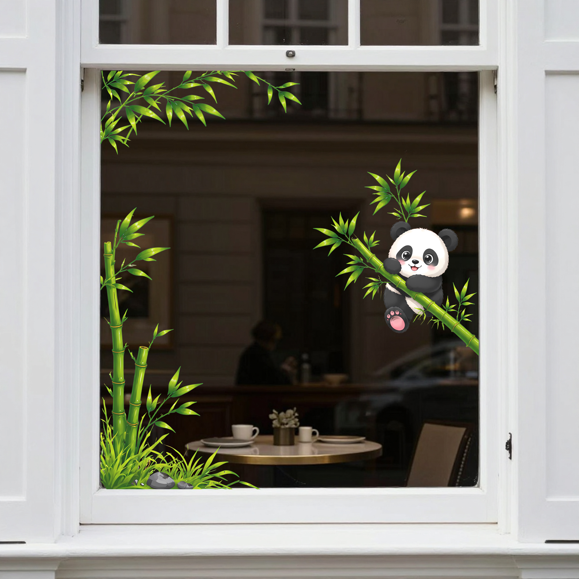 Cute Panda with Bamboo Bathroo - Home Bathroom Glass avaliação e preço