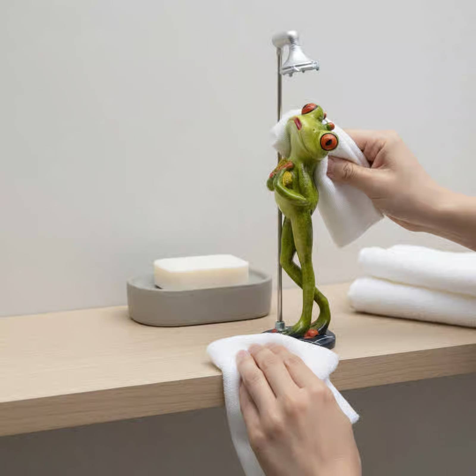 Showering Frog Figurine Novelt - Home Bathroom Shower avaliação e preço