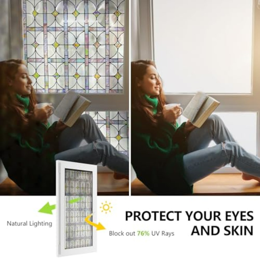 3D Stained Glass Window Film,  - Home Bathroom Glass avaliação e preço