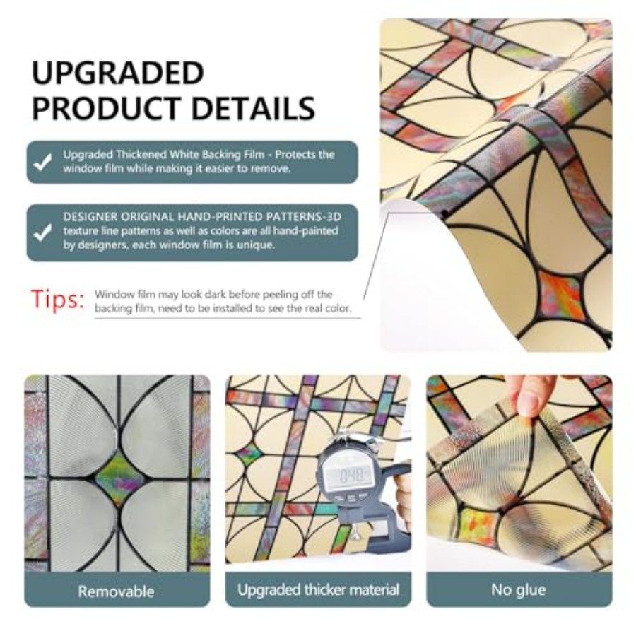 3D Stained Glass Window Film,  - Home Bathroom Glass avaliação e preço