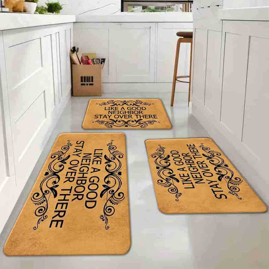 1/2/3Pcs Flannel Kitchen Mat—F - Home Goods Bathroom Mats avaliação e preço