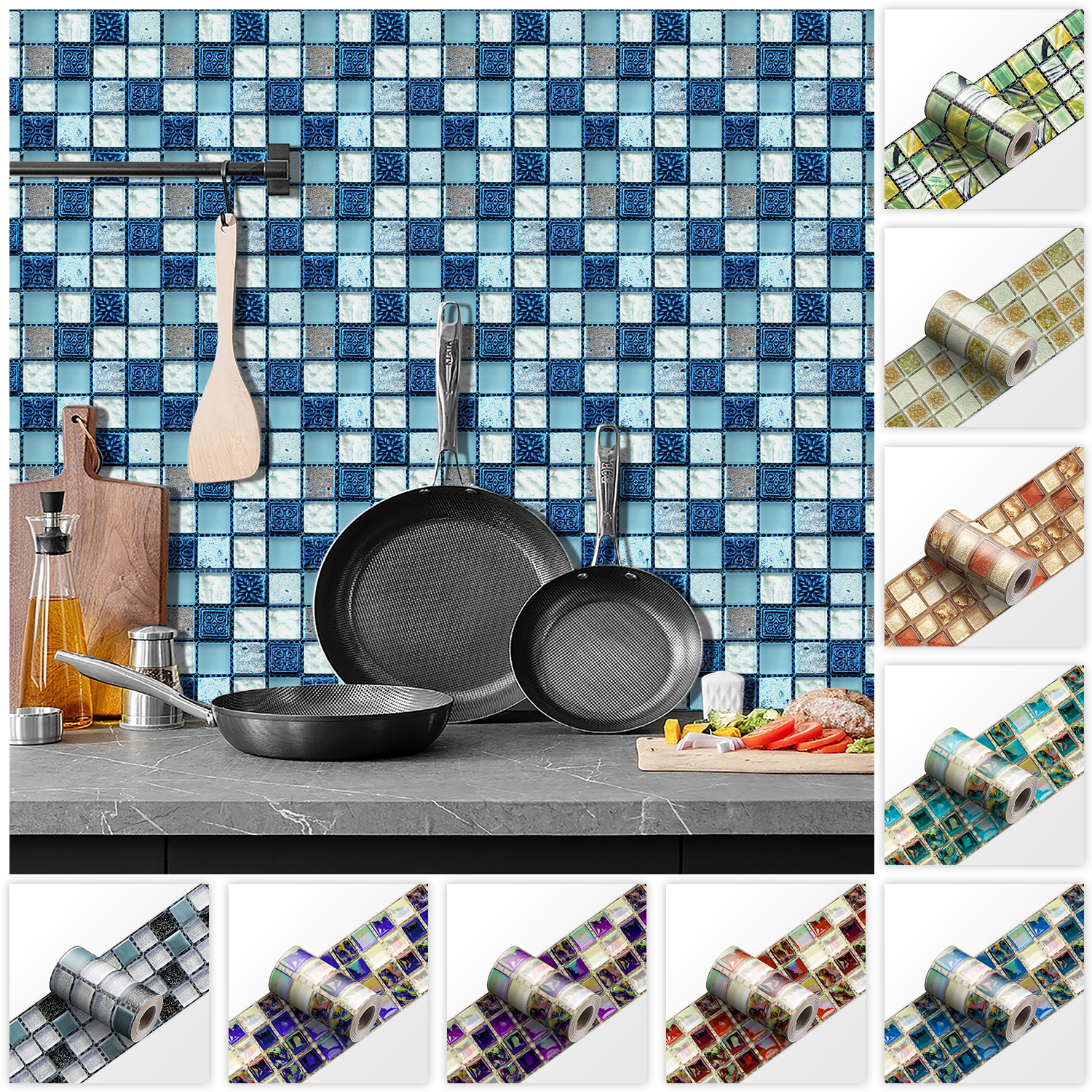 24 Styles 2D Mosaic Tiles Wall - Home Bathroom Glass avaliação e preço