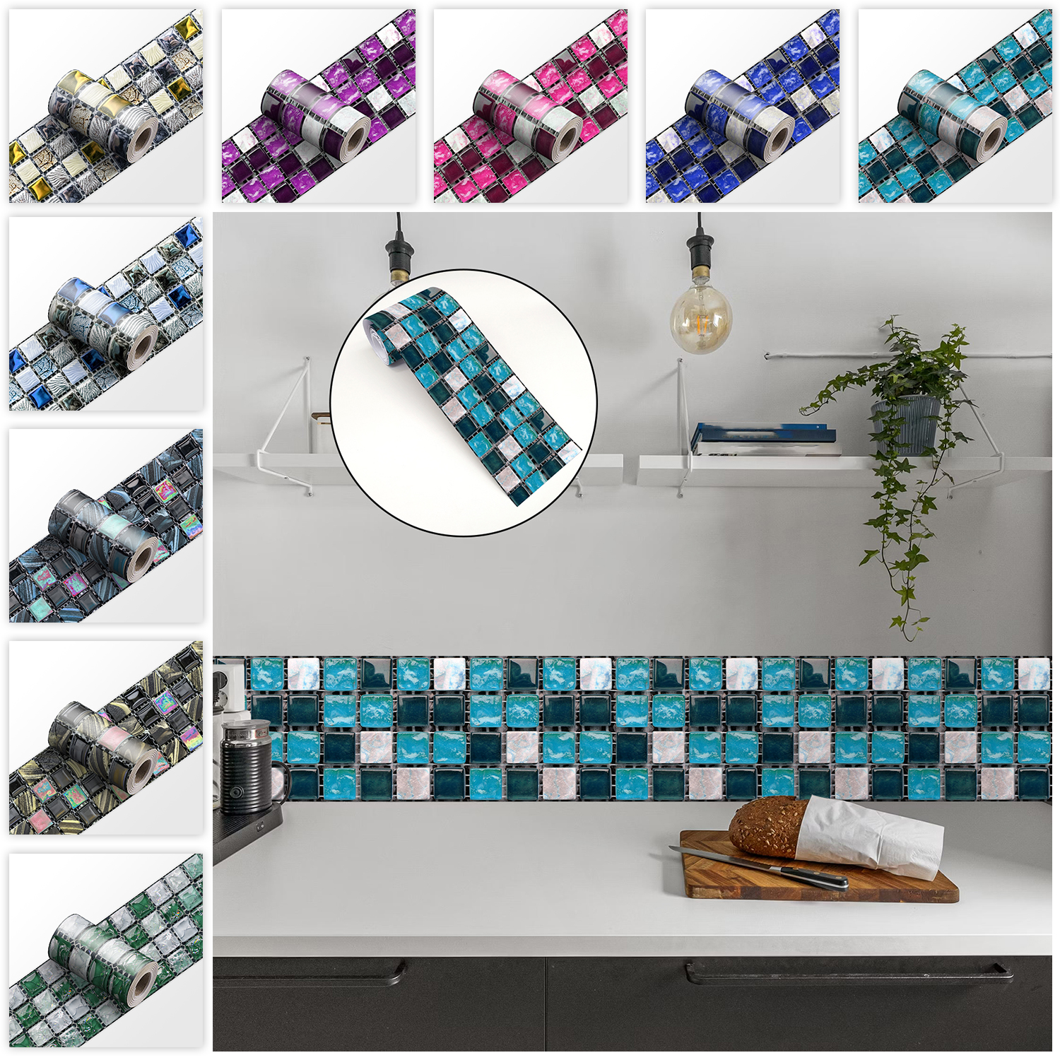 24 Styles 2D Mosaic Tiles Wall - Home Bathroom Glass avaliação e preço