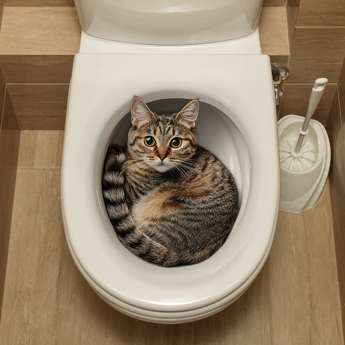 3D Funny Cat Toilet Sticker Ba - Home Bathroom Gadgets avaliação e preço