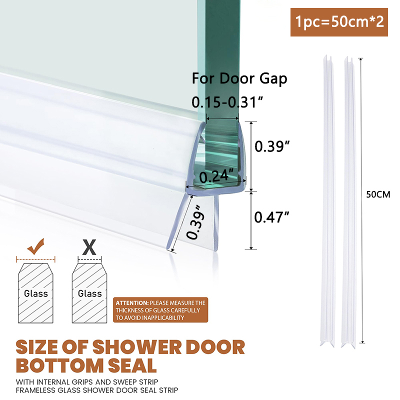 Shower Door Bottom Seal 4-6mm  - Home Bathroom Glass avaliação e preço
