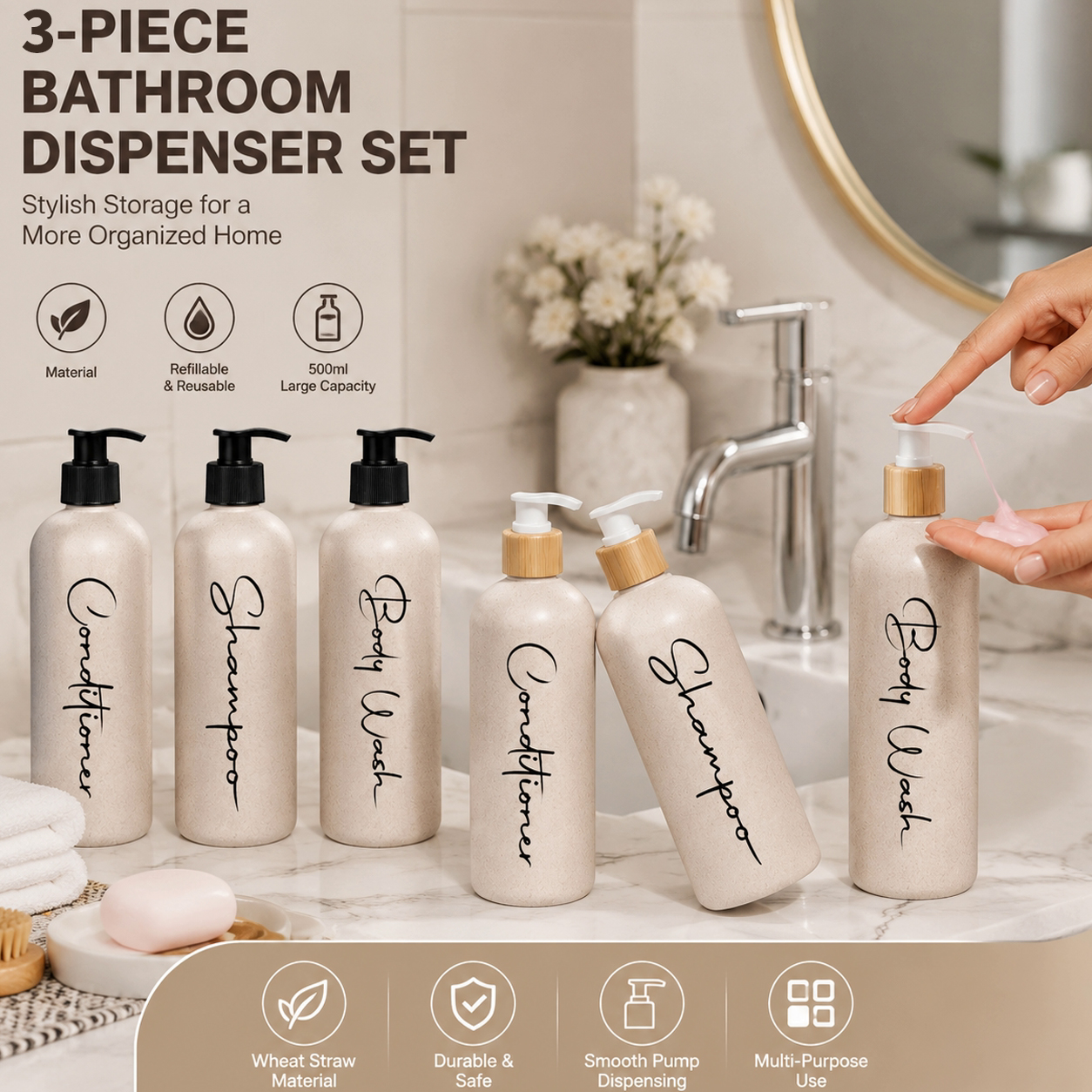 Bathroom Accessory Set, 3PCS R - Home Bathroom Gadgets avaliação e preço